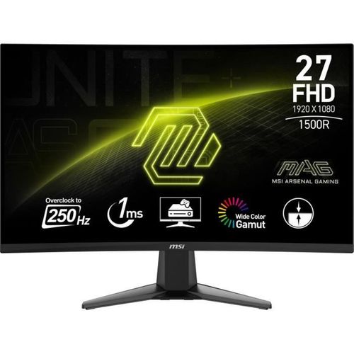 Écran Gaming - Msi - 27'' Incurvé 1500r - FHD 1ms - 250hz - Hdr Ready - Adaptive Sync