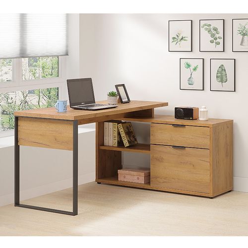 Bureau D'angle 2 Cases 1 Tiroir 1 Porte Ron
