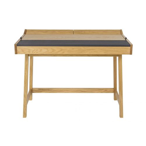 Bureau En Bois Et Cuir - Harvard