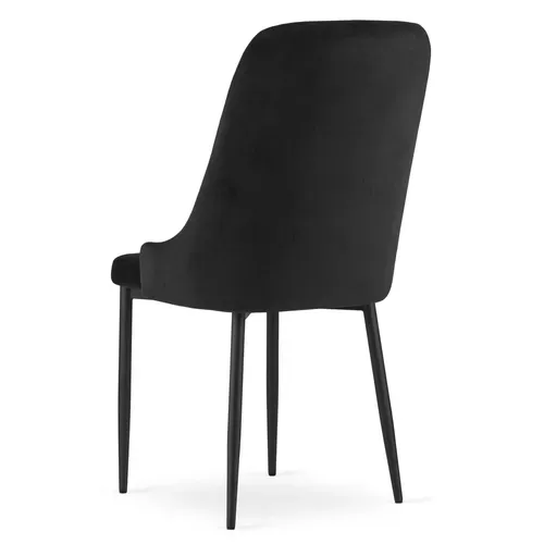 Chaise De Salle à Manger Lot De 2 Remi Siège Noir, Siège En Velours, Pieds De Nivellement Réglables