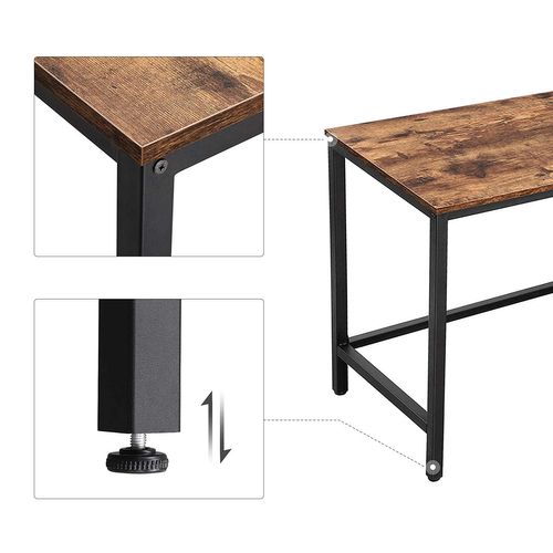 Bureau D'ordinateur, Structure Rustique En Fer Brun Foncé