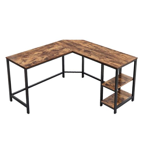 Bureau D'ordinateur, Structure Rustique En Fer Brun Foncé