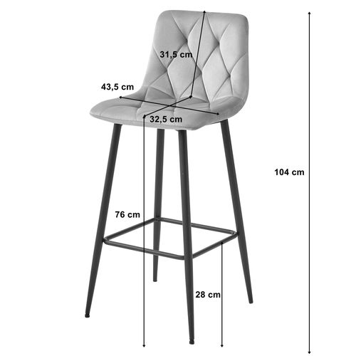 Tabouret De Bar  Koda Siège Beige Foncé, Base Noire, Siège En Velours, Siège Ergonomique