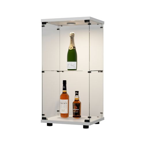 Vitrine En Verre Avec Éclairage LED Pour Salon, Blanc