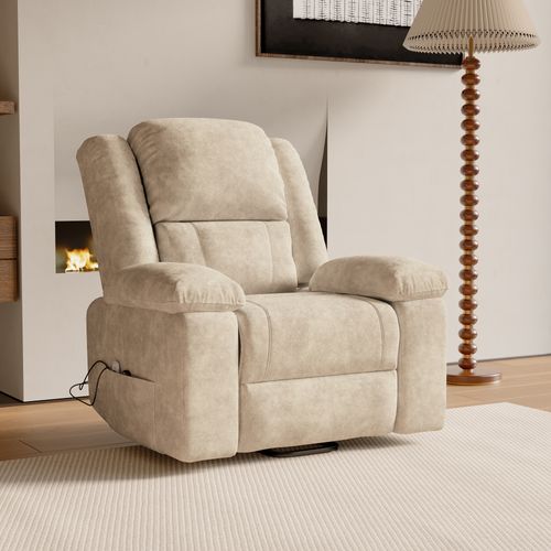 Fauteuil De Massage Électrique Avec Fonction D'inclinaison Et Chauffage Par Vibration,beige