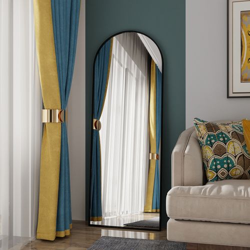 Grand Miroir Pleine Longueur 162x53cm, Peut Être Suspendu Ou Placé Indépendamment, Noir