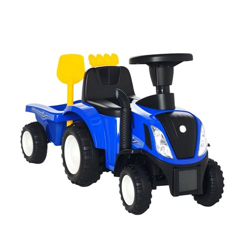 Tracteur à Pousser Avec Remorque - Klaxon, Jouets Sable - 1 An - Bleu，91x29x44 Cm