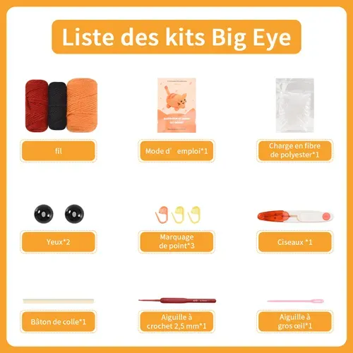 Kit De Crochet Pour Débutants, Un Kit Complet Avec Tutoriels Vidéo étape Par étape - Orange Cat