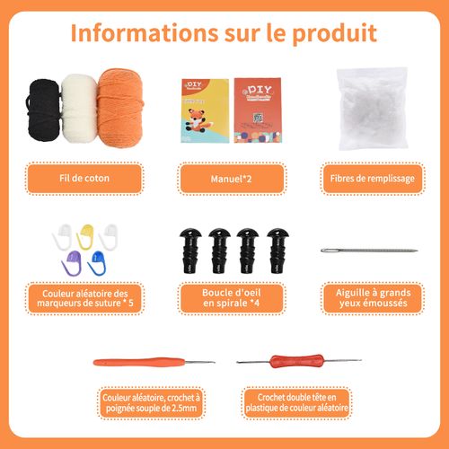 Kit De Crochet Pour Débutants, Un Kit Complet Avec Tutoriels Vidéo étape Par étape - Orange Fox