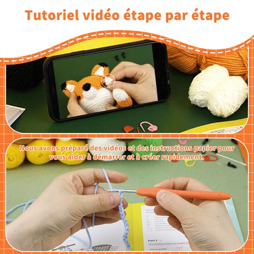 Kit De Crochet Pour Débutants, Un Kit Complet Avec Tutoriels Vidéo étape Par étape - Orange Fox