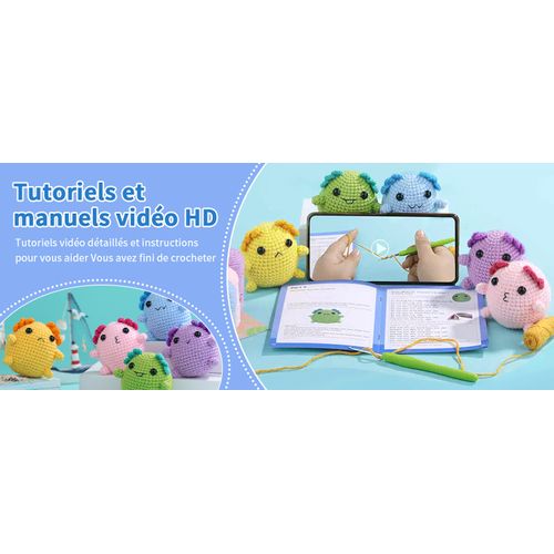 Kit De Crochet Complet Pour Débutants, Convenant Aux Adultes Et Aux Enfants, Avec Tutoriels Vidéo