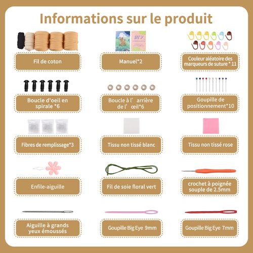Ce Kit De Crochet Pour Débutants Comprend Des Instructions Et Convient Aux Adultes Et Aux Enfants