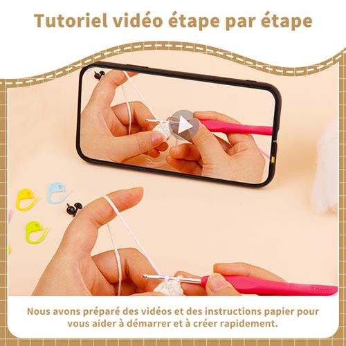 Ce Kit De Crochet Pour Débutants Comprend Des Instructions Et Convient Aux Adultes Et Aux Enfants