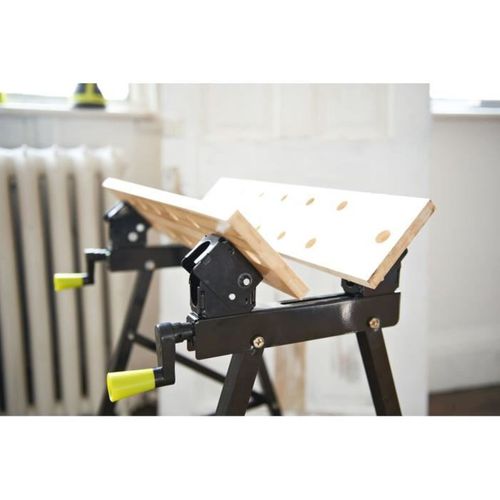 Établi Pliable Plateau Bambou Orientable 90° - Charge 100 Kg