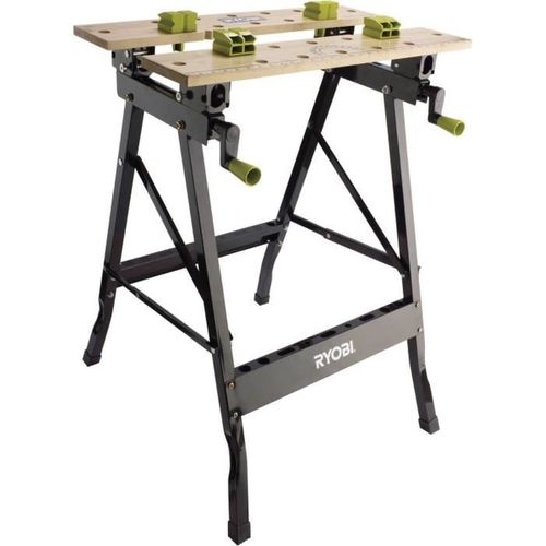 Établi Pliable Plateau Bambou Orientable 90° - Charge 100 Kg