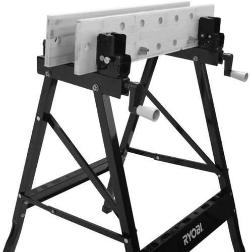 Établi Pliable Plateau Bambou Orientable 90° - Charge 100 Kg