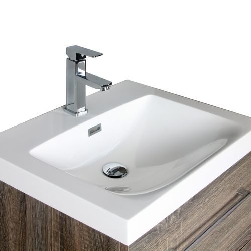 Meuble Avec Vasque 90 Cm Chêne Californien Gris Aquasun