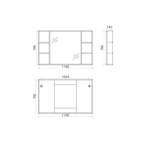 Armoire De Salle De Bain Avec Miroir Chêne Brun 120 Cm Aquanoma