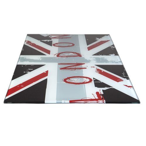 Plateau en verre 120 cm LONDON UK  vue de profil