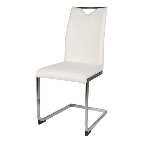 Chaise VANESSA Blanc vue de profil