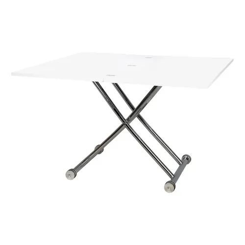 Table relevable 2 en 1 RECTO 2 Blanc laqué vue de profil