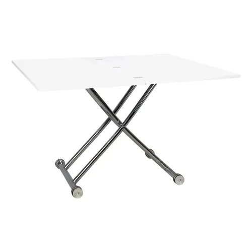 Table relevable 2 en 1 RECTO 2 Blanc laqué vue 3/4