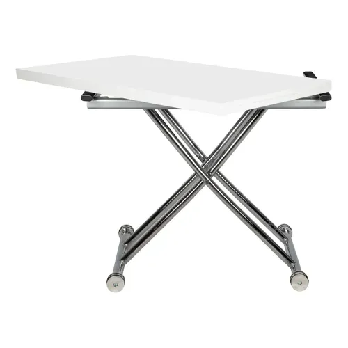 Table relevable 2 en 1 RECTO 2 Blanc laqué