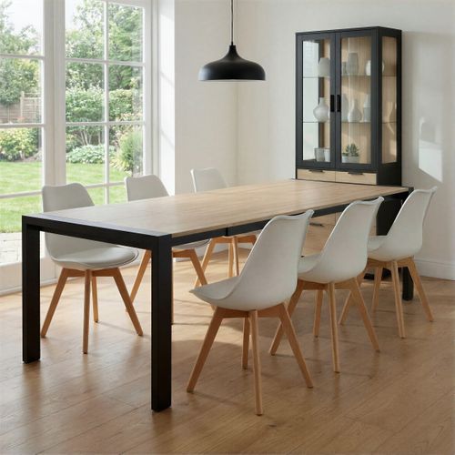Table extensible L.160/240 cm CAMDEN Chêne sonoma/noir vue d'ambiance 1