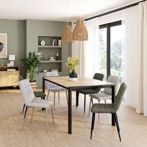 Table L.160/240 + allonges CAMDEN Chêne sonoma/noir