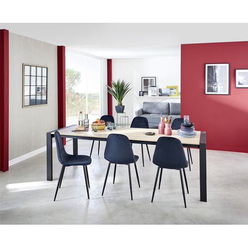 Table extensible L.160/240 cm CAMDEN Chêne sonoma/noir