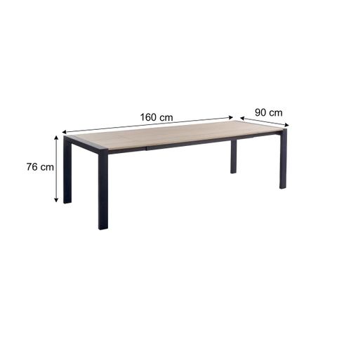 Table extensible L.160/240 cm CAMDEN Chêne sonoma/noir