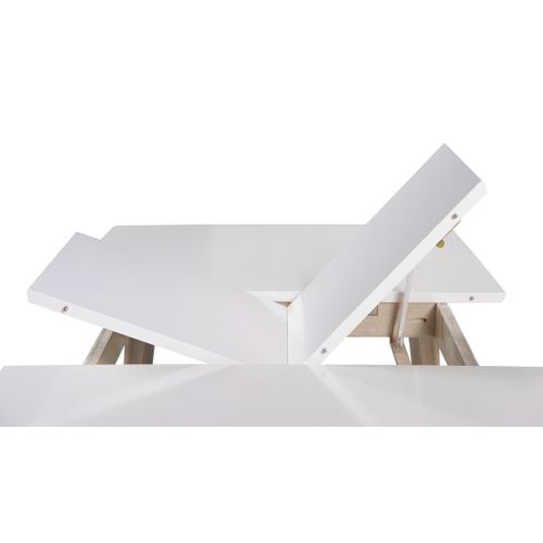 Table extensible L120-160 cm MALENA scandinave bois et blanc