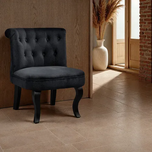 Fauteuil Crapaud SARAH tissu noir