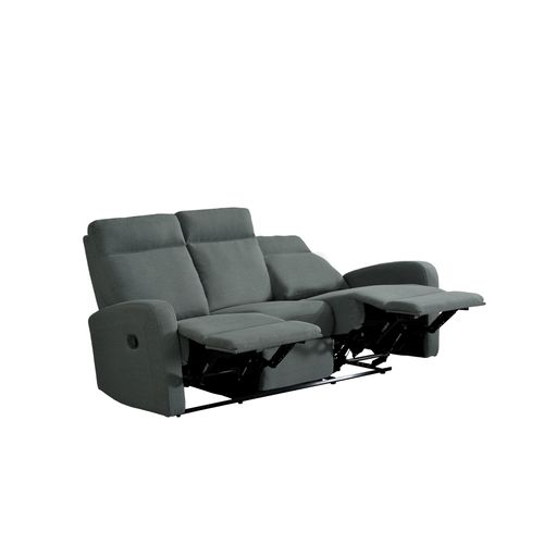 Canapé relax 3 places OSCAR tissu Gris anthracite