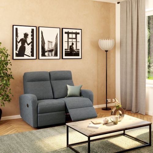 Canapé relax 2 places OSCAR tissu Gris clair