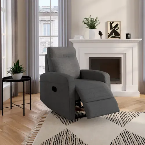 Fauteuil Relax OSCAR Tissu Gris Clair vue d'ambiance 1