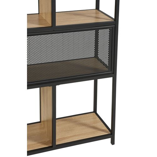 Séparation Oskar métal noir et imitation chêne