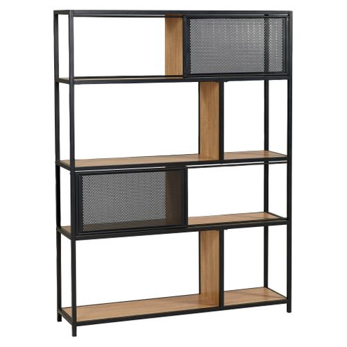 Séparation Oskar métal noir et imitation chêne