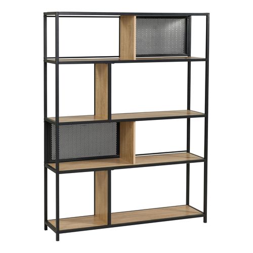 Séparation Oskar métal noir et imitation chêne