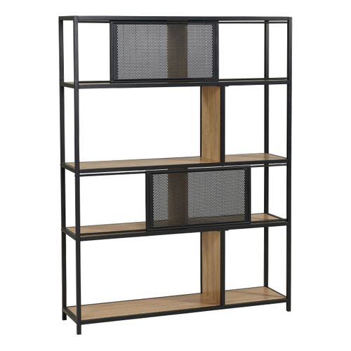 Séparation Oskar métal noir et imitation chêne