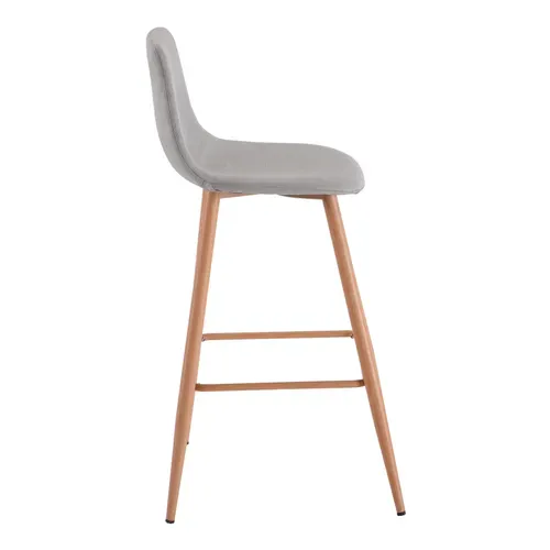 Tabouret de bar H.74 cm LYNETTE Gris vue de profil