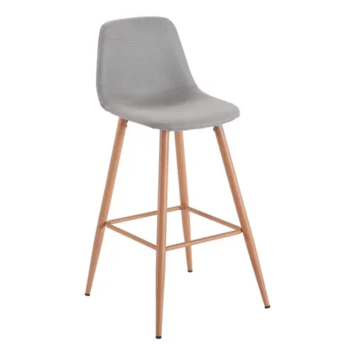 Tabouret de bar H.74 cm LYNETTE Gris vue 3/4