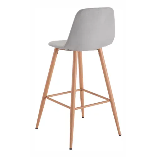 Tabouret de bar H.74 cm LYNETTE Gris vue de derrière