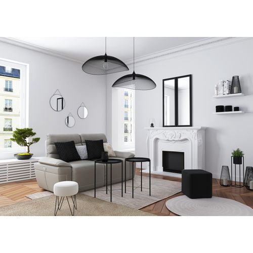 Canapé 3 places 2 relax électrique  EVOGG cuir et croûte taupe gris
