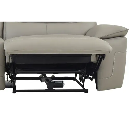 Canapé 3 places 2 relax électrique  EVOGG cuir et croûte taupe gris vue détaillée