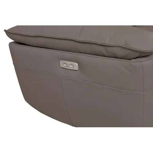 Canapé 3 places 2 relax électriques EVOGG cuir et croûte marron glacé vue accessoires