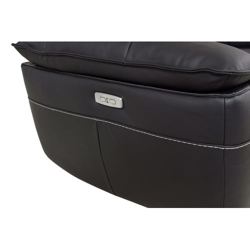 Canapé 3 places 2 relax électriques EVOGG cuir et croûte de cuir noir