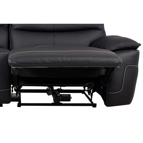 Canapé 3 places 2 relax électriques EVOGG cuir et croûte de cuir noir