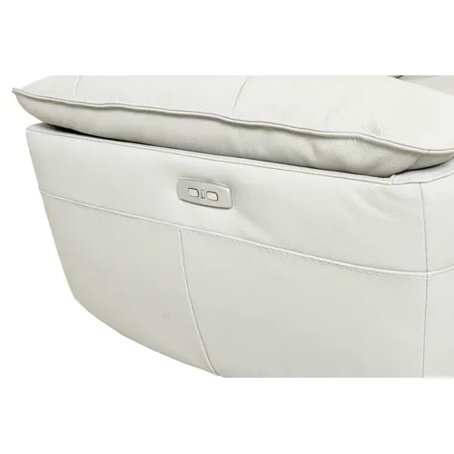 Canapé 3 places 2 relax électriques EVOGG cuir et croûte de cuir blanc