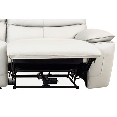 Canapé 3 places 2 relax électriques EVOGG cuir et croûte de cuir blanc